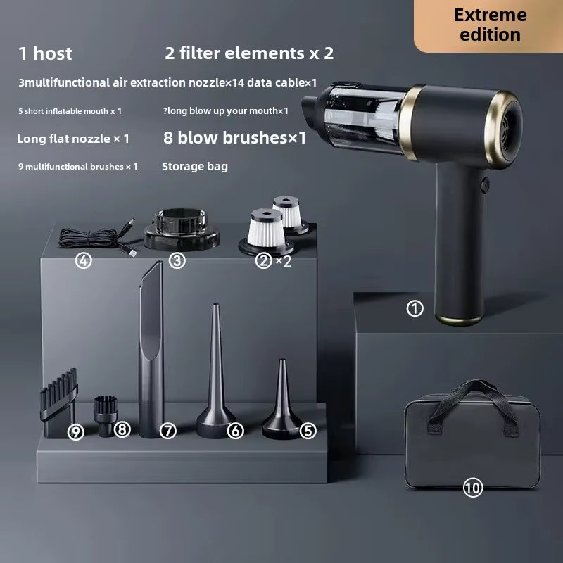 Car Vacuum Cleaner Wireless Mini Electric Brushless High Suction Portable Blow and Suction Dual-Purpose Motorcycle Equipment Acc